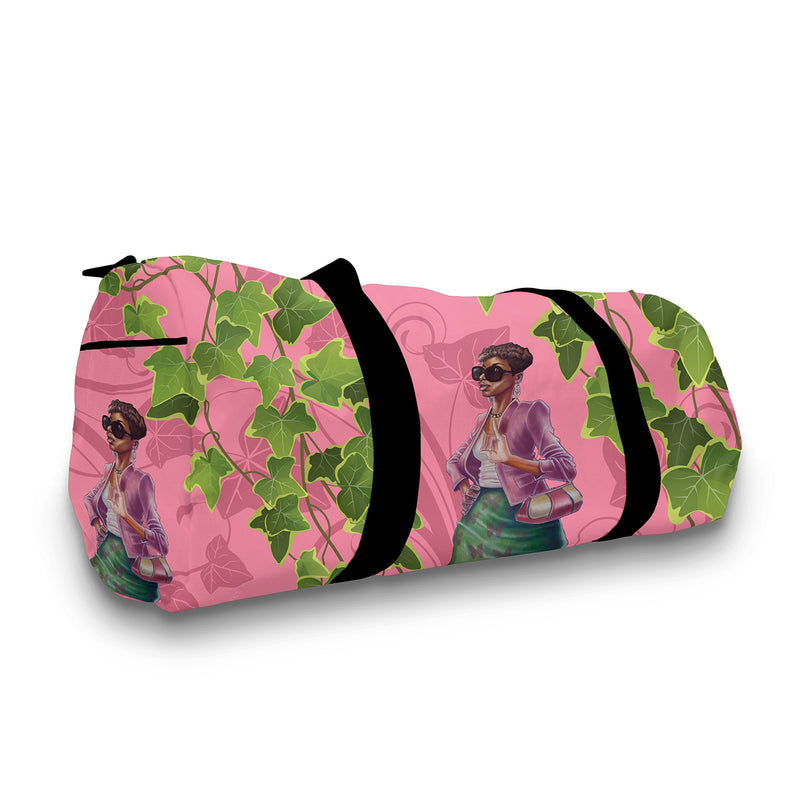 GREEN AND PINK TRAVEL BAG