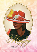 HAPPY BIRTHDAY LADY IN ORANGE