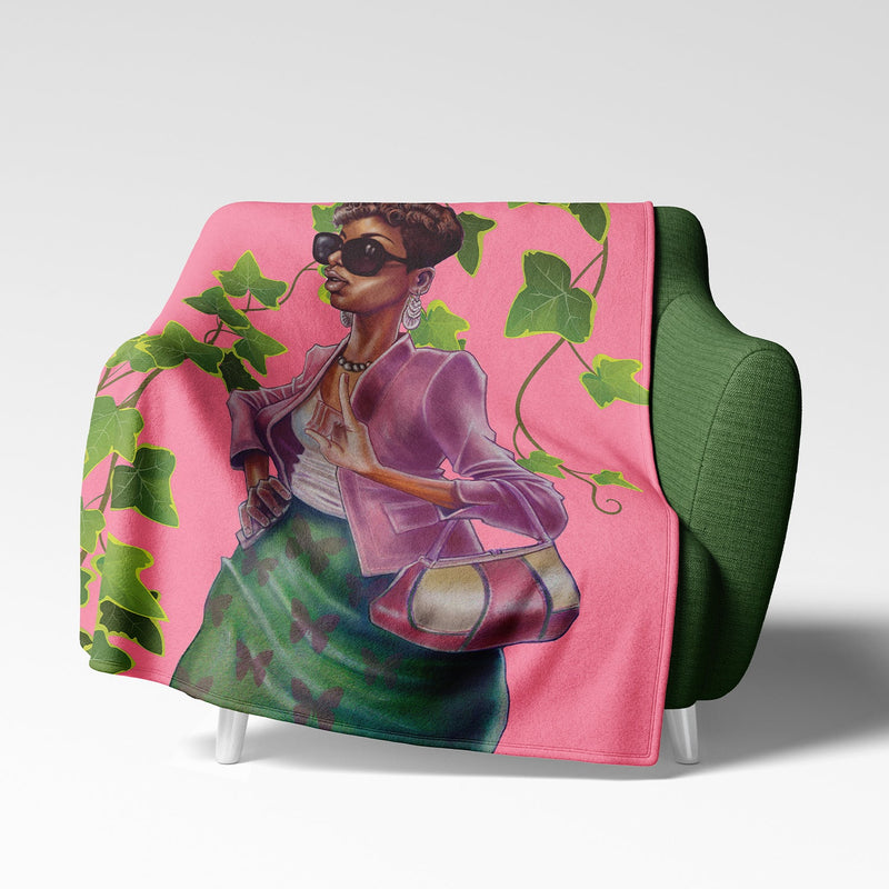 GREEN AND PINK BLANKET