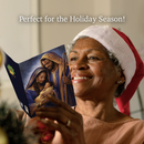 Blue Nativity Christmas Card