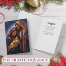 Blue Nativity Christmas Card