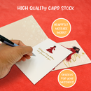 RED DRESS GLAMOROUS CHRISTMAS CARD