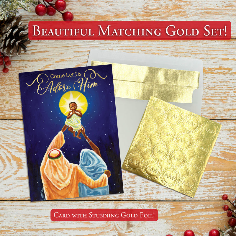COME LET US ADORE HIM CHRISTMAS CARD