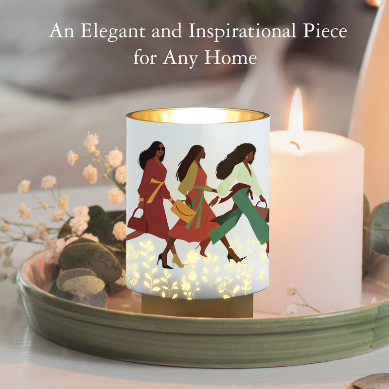 African American Expressions LED Flameless Candle – Christian Inspirational Battery Operated Candle with Uplifting Art – Spiritual & Religious Home Décor for Black Women – Woman with God