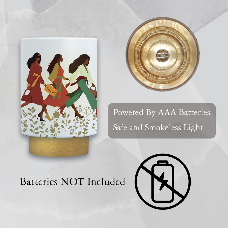African American Expressions LED Flameless Candle – Christian Inspirational Battery Operated Candle with Uplifting Art – Spiritual & Religious Home Décor for Black Women – Woman with God