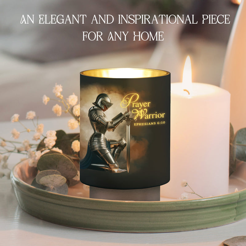 African American Expressions LED Flameless Candle – Christian Inspirational Battery Operated Candle with Uplifting Art – Spiritual & Religious Home Décor for Black Women - Prayer Warrior
