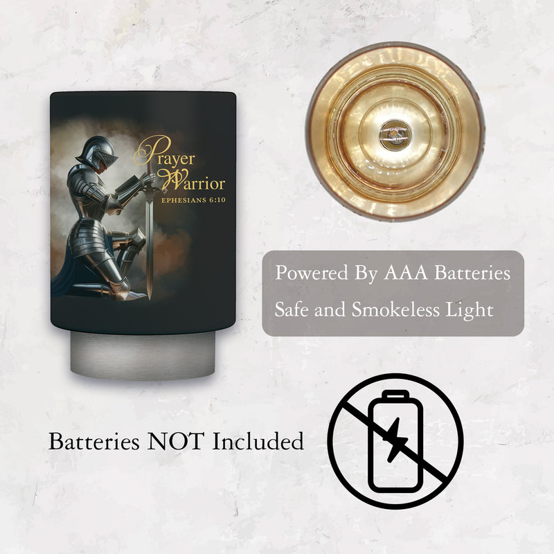 African American Expressions LED Flameless Candle – Christian Inspirational Battery Operated Candle with Uplifting Art – Spiritual & Religious Home Décor for Black Women - Prayer Warrior