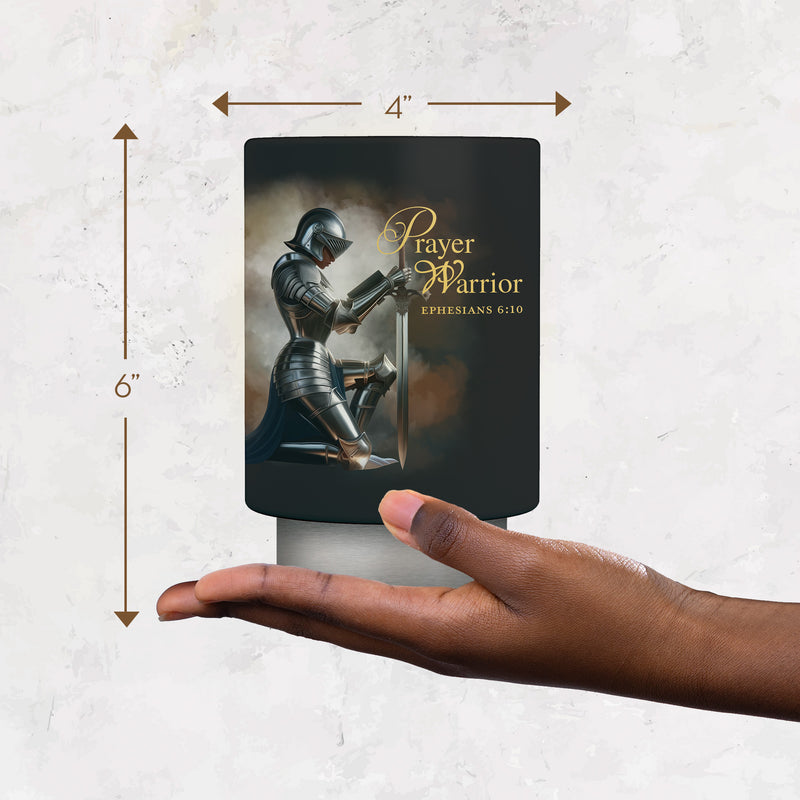 African American Expressions LED Flameless Candle – Christian Inspirational Battery Operated Candle with Uplifting Art – Spiritual & Religious Home Décor for Black Women - Prayer Warrior