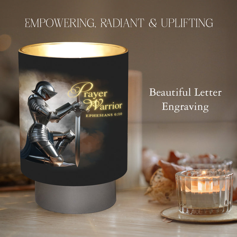 African American Expressions LED Flameless Candle – Christian Inspirational Battery Operated Candle with Uplifting Art – Spiritual & Religious Home Décor for Black Women - Prayer Warrior