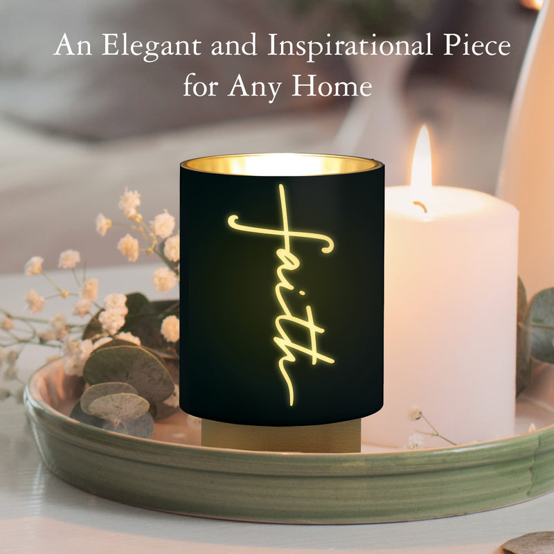 African American Expressions LED Flameless Candle – Christian Inspirational Battery Operated Candle with Uplifting Art – Spiritual & Religious Home Décor for Black Women - Faith
