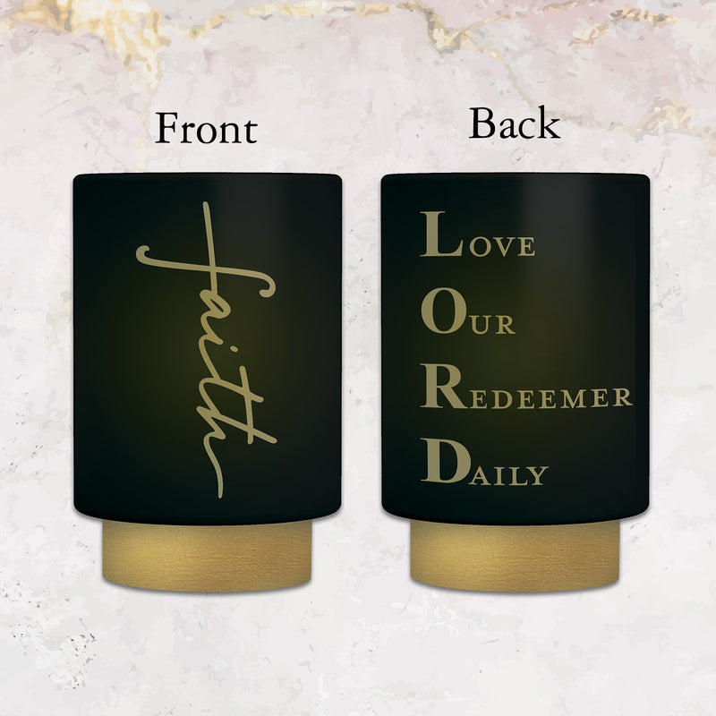 African American Expressions LED Flameless Candle – Christian Inspirational Battery Operated Candle with Uplifting Art – Spiritual & Religious Home Décor for Black Women - Faith