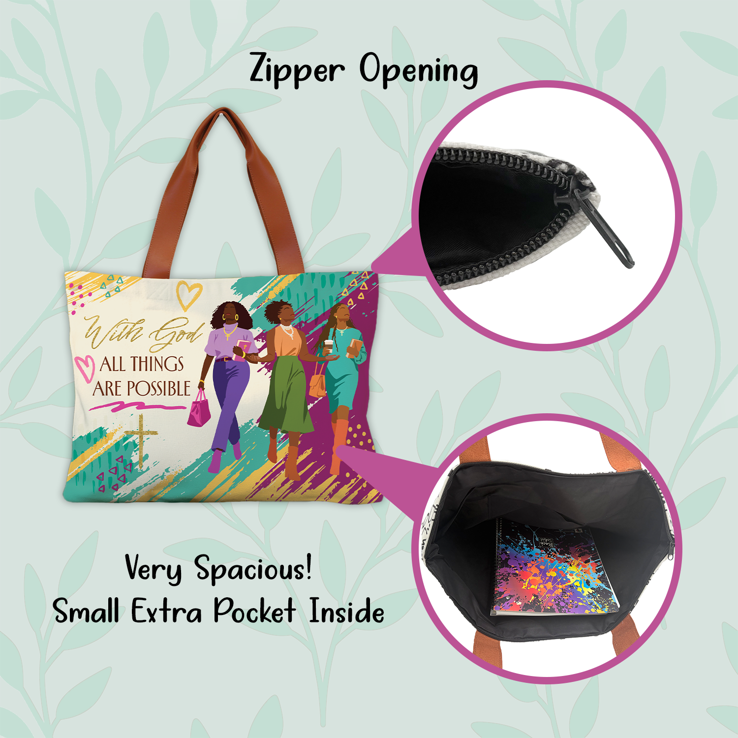 With God All Things Canvas Bag
