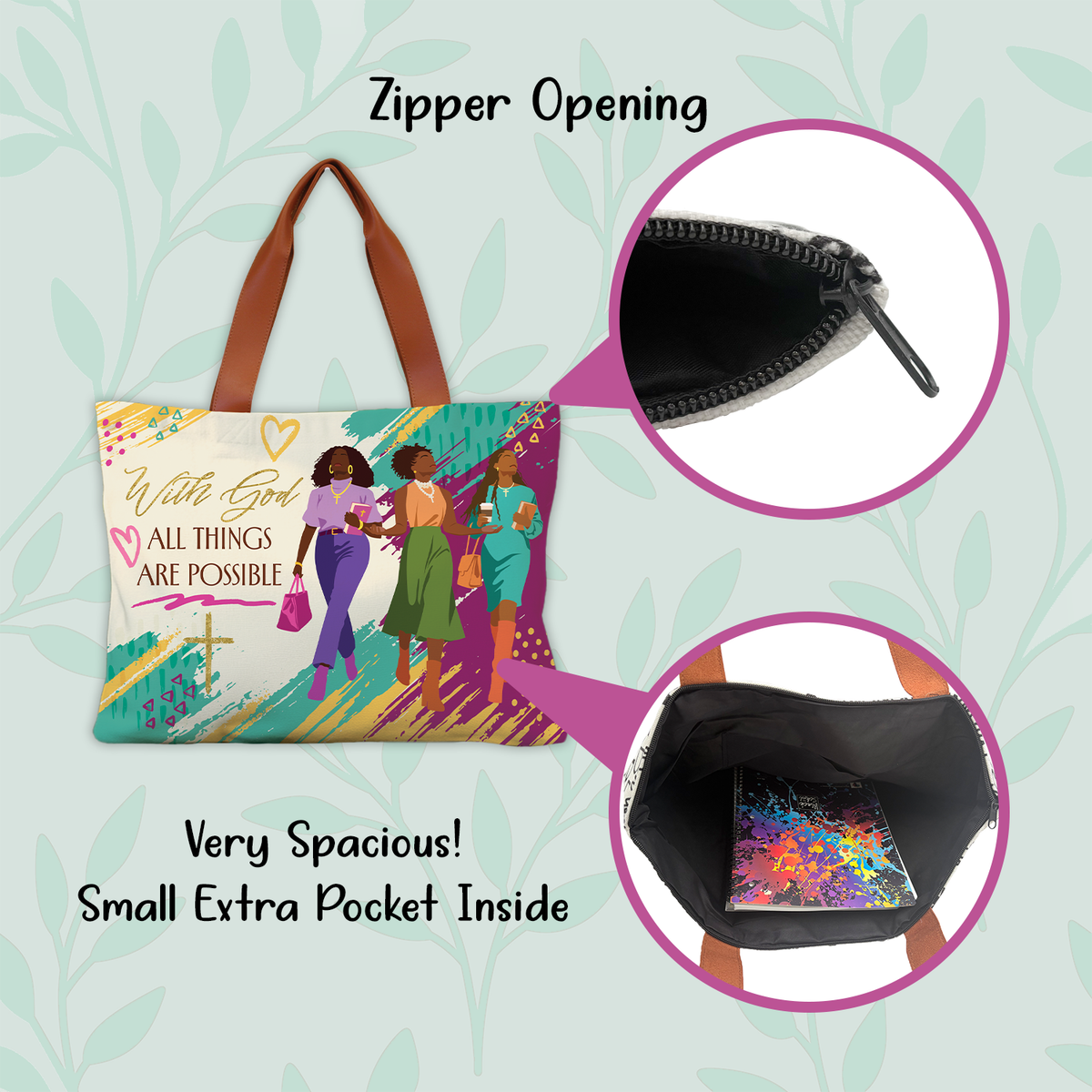 With God All Things Canvas Bag