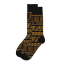Zulu Black Patterned Men Socks