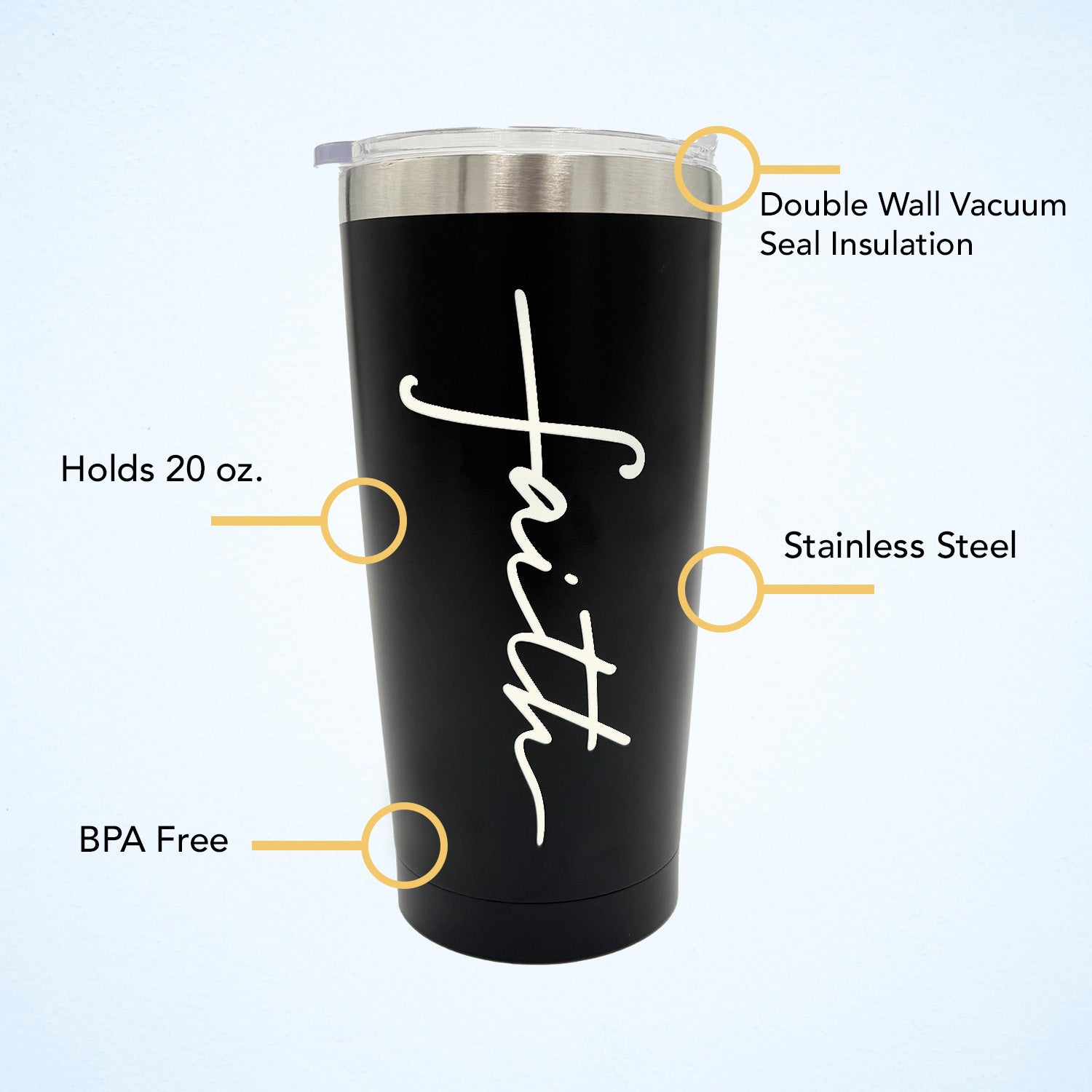 Faith Small Tumbler (Black) COMING SOON!