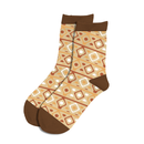 Kuba Beige Patterned Women's Quarter Sock