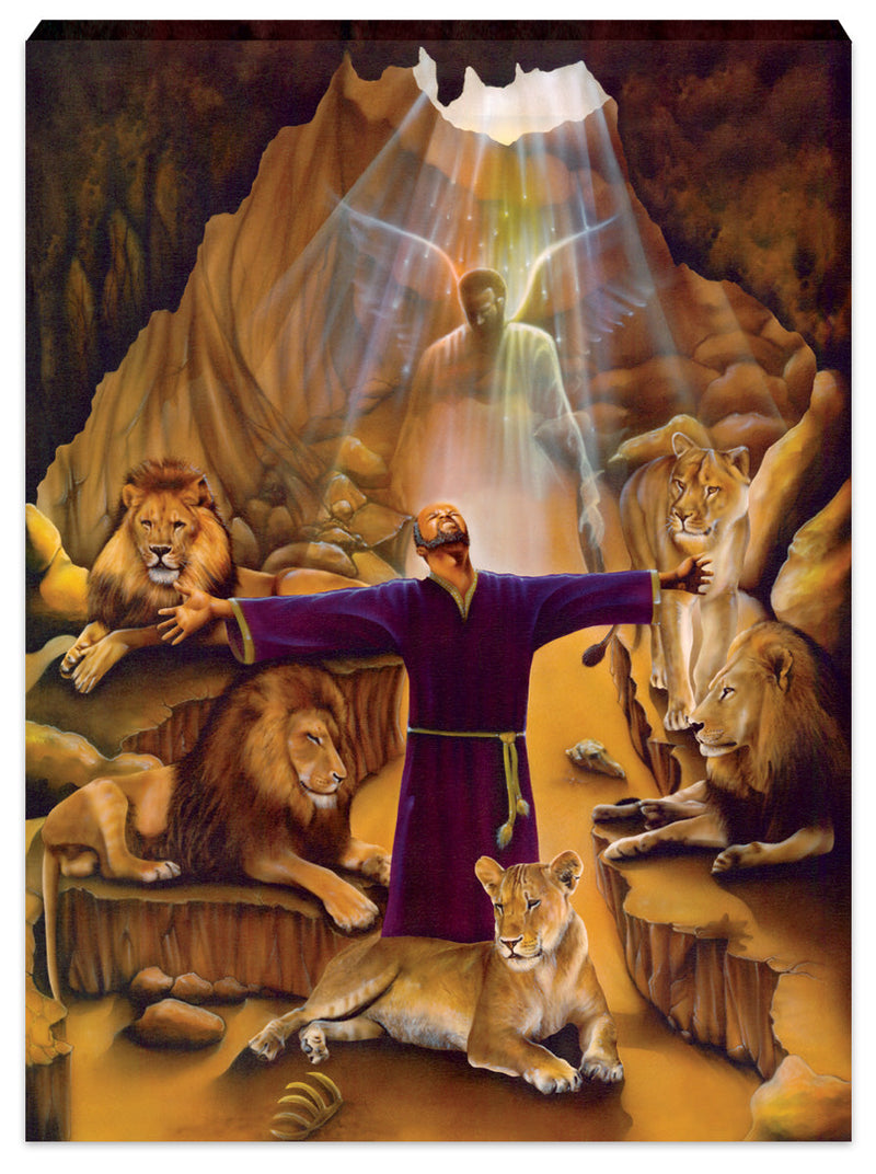 Daniel in the Lion's Den Stretched Canvas (Medium)