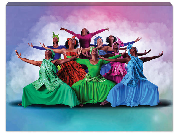 Praise Dancer Group Stretched Canvas (Large)