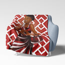 RED AND WHITE BLANKET