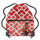 RED AND WHITE DRAWSTRING BACKPACK