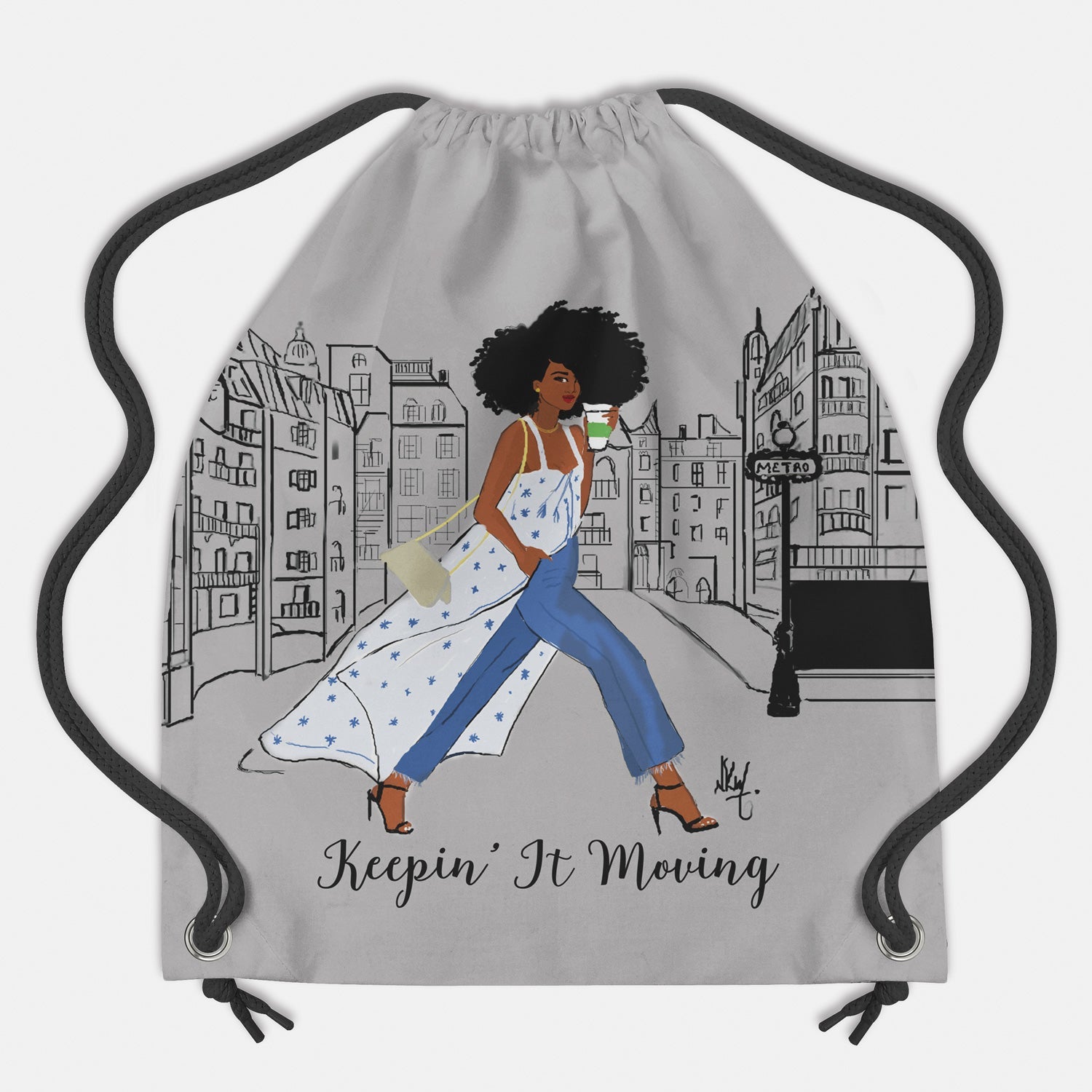 KEEPIN' IT MOVING DRAWSTRING BACKPACK