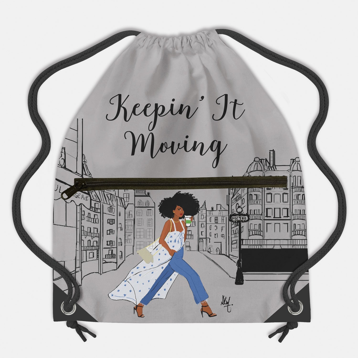 KEEPIN' IT MOVING DRAWSTRING BACKPACK