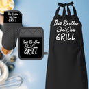 THIS BROTHA SHO CAN GRILL MITT/POT HOLDER SET